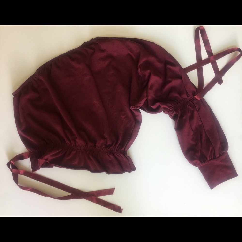 🥰 DATE NIGHT, BURGUNDY, One-Sleeve Top